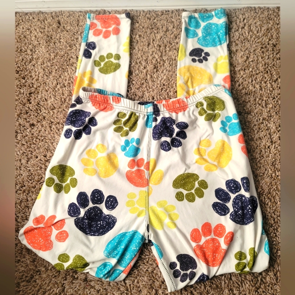 Leggings Depot Colorful Paw Print Women's Plus Size